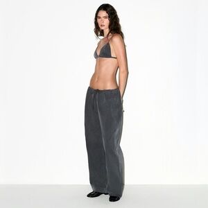 NWTS SKIMS WOVEN LOUNGE OVERSIZED PANTS in ASH | XL